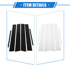 Set of 6 Pillar Posts Door Window Trim Cover for Toyota Corolla (2009–2013) Black