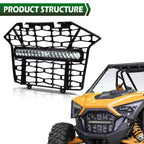 Front Bumper Mesh Grille for Polaris RZR PRO XP (2020–2024) with LED Light
