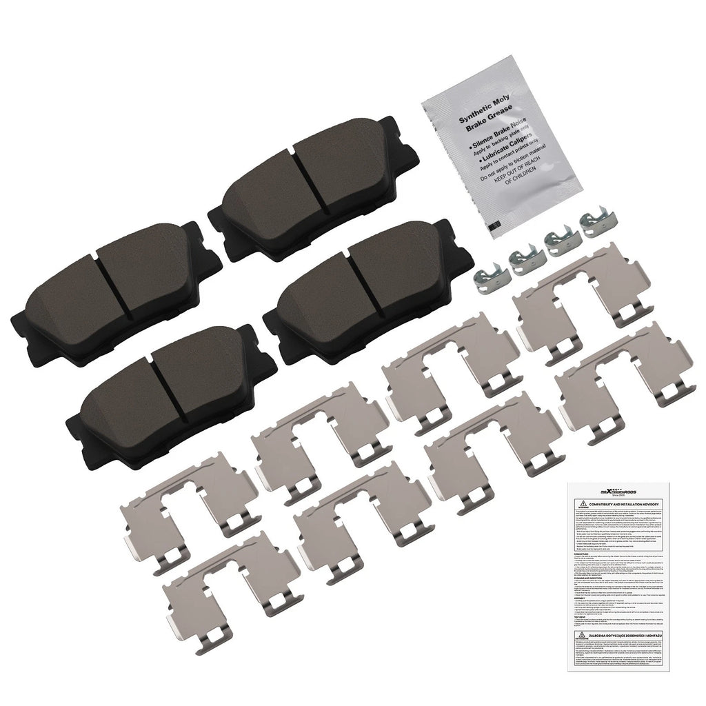 Set of 4 Rear Ceramic Brake Pads for Toyota Avalon (2008–2018), Matrix (2009–2013)