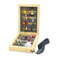 Wooden Fly Box for Trout Bass Panfish (100x70x26mm) with Lanyard