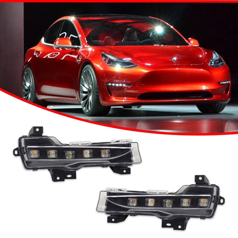 Switchback LED Front DRL Turn Signal Lights for Tesla Model 3, Model Y