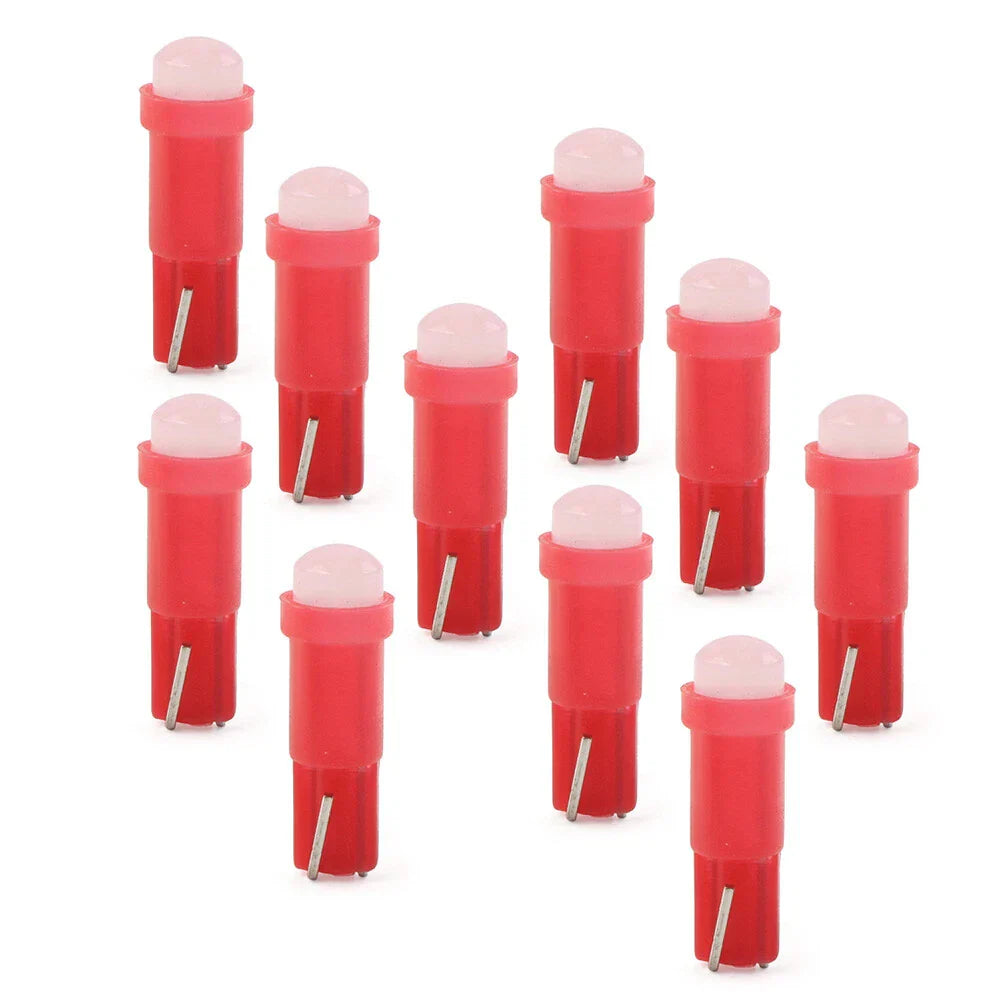 T5 Red Indicator SMD Light Bulbs for Car Dashboard Gauge (Fits Various Models)