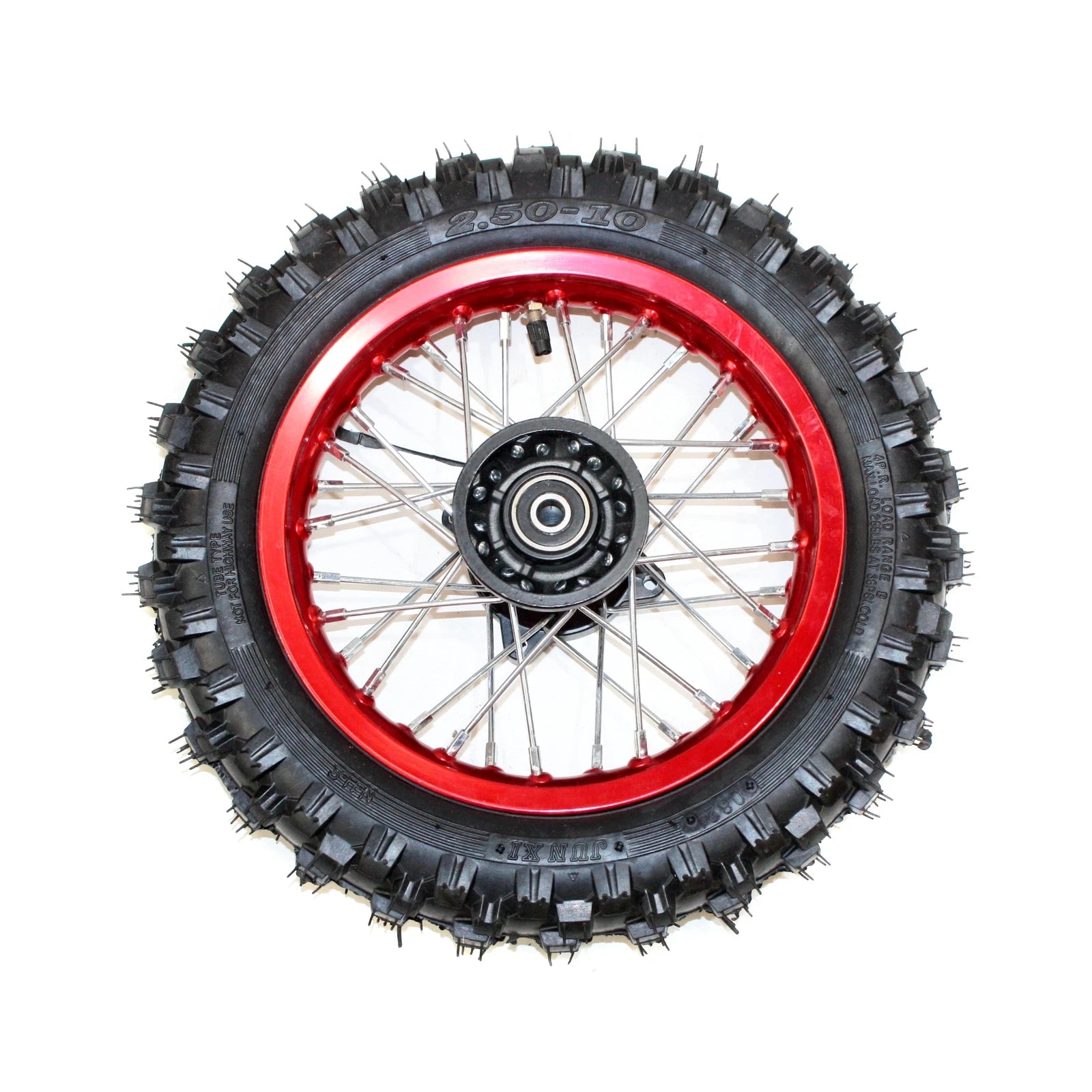 2.50-10 Front Wheel Rim Knobby Tire for PIT PRO Trail Dirt Bike (10")