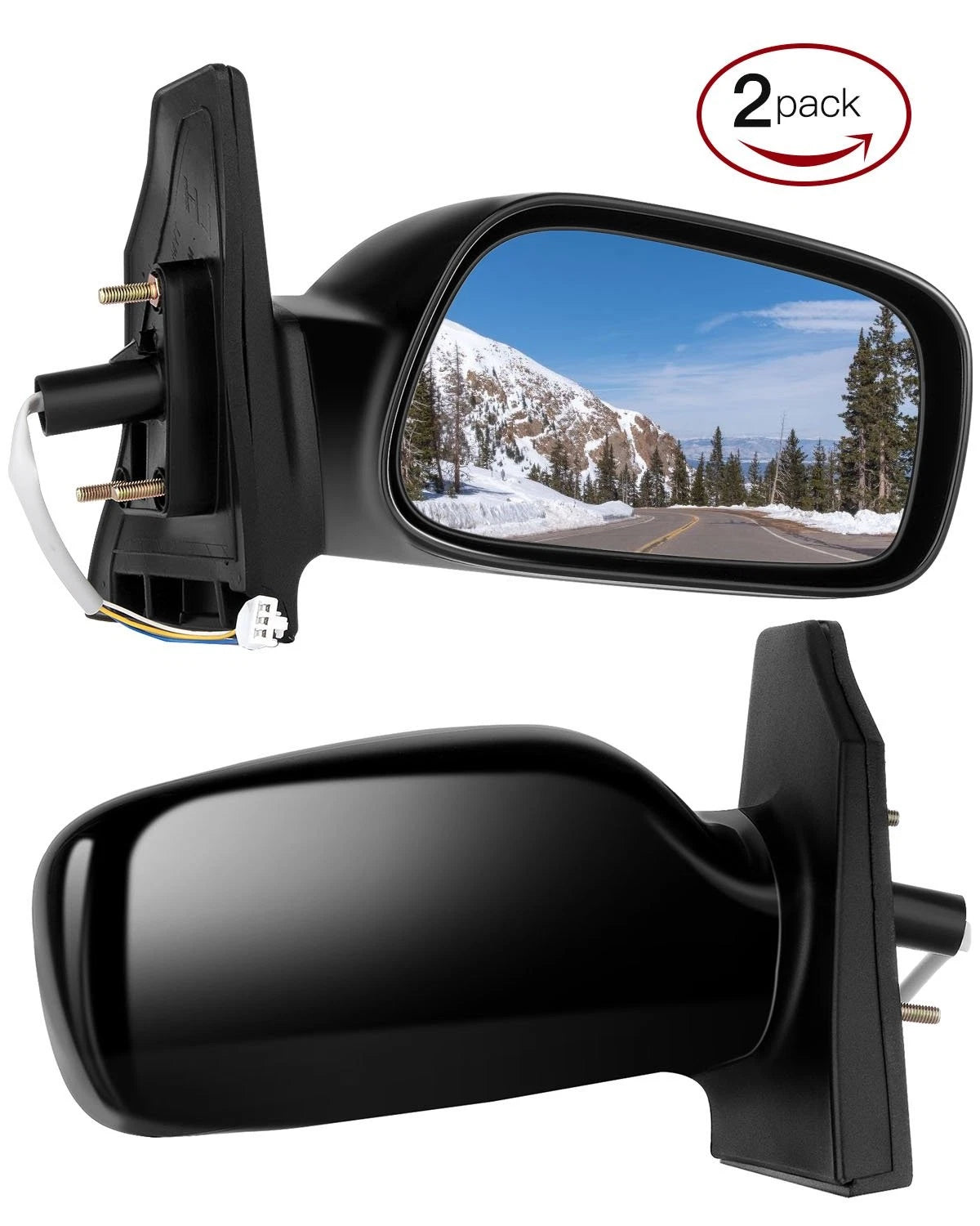 Set of 2 Power Side View Mirrors for Toyota Corolla (2003–2008)