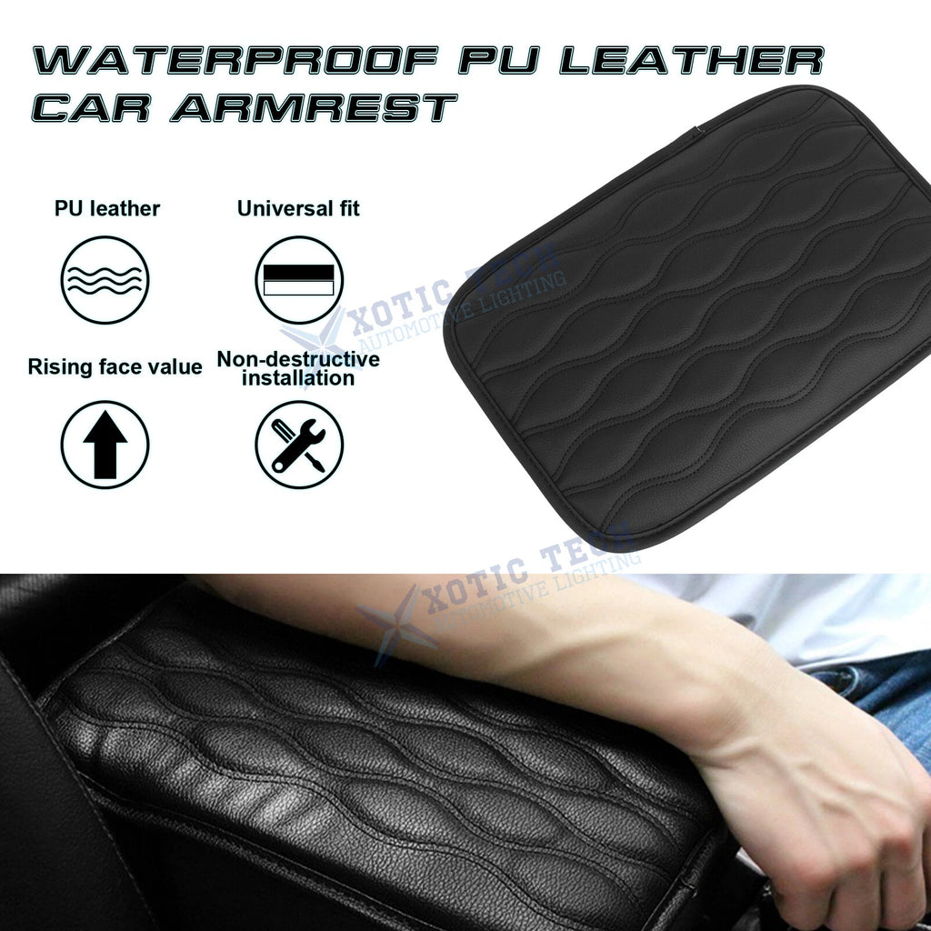 1PC Black Armrest Cover for Seat Box Cushion Pad Case Accessories (-)