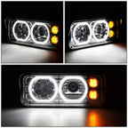 Full LED Dual Halo Projector Headlights for Peterbilt Kenworth (1981–2019)