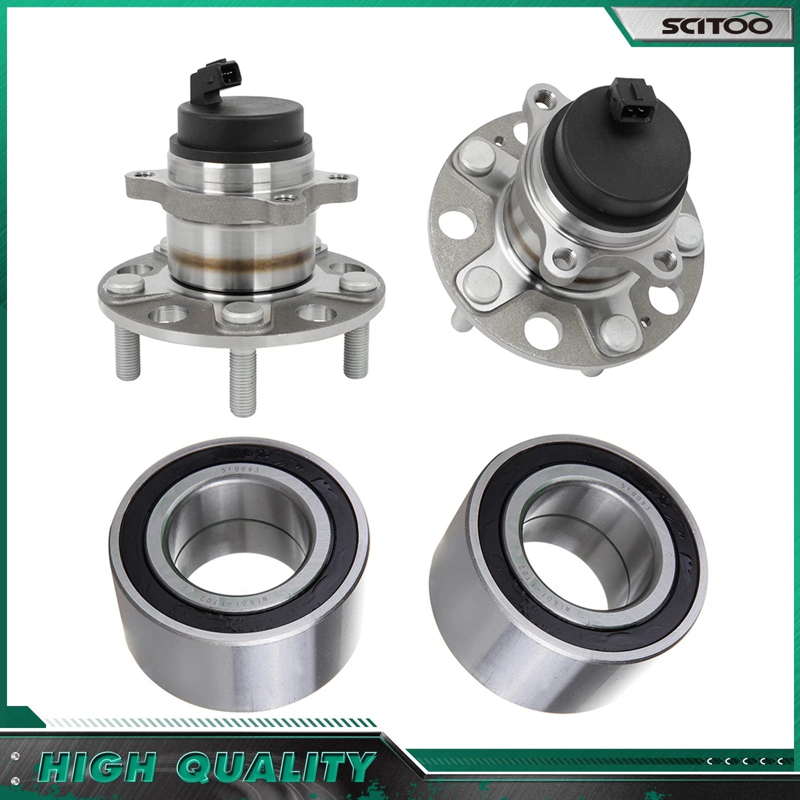 2X Front & Rear Wheel Bearing Hub for Kia Soul (2010–2013)