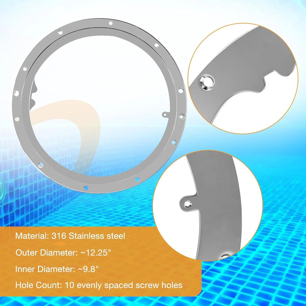 10-Hole Liner Sealing Ring for Pentair 10" Large Niches (Stainless Steel)