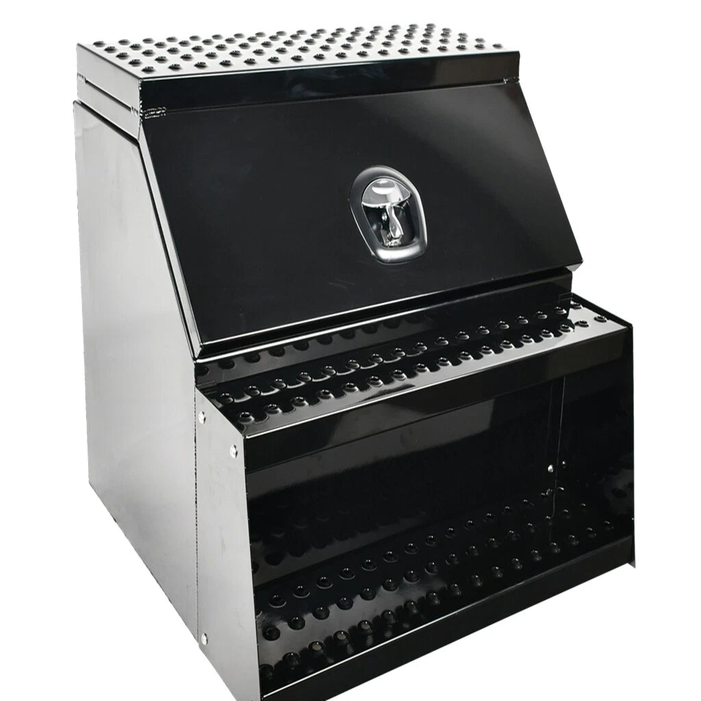 Aluminum Tool Box with Saddle Step for Semi Truck (28"x25"x30")