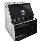 Aluminum Tool Box with Saddle Step for Semi Truck (28"x25"x30")