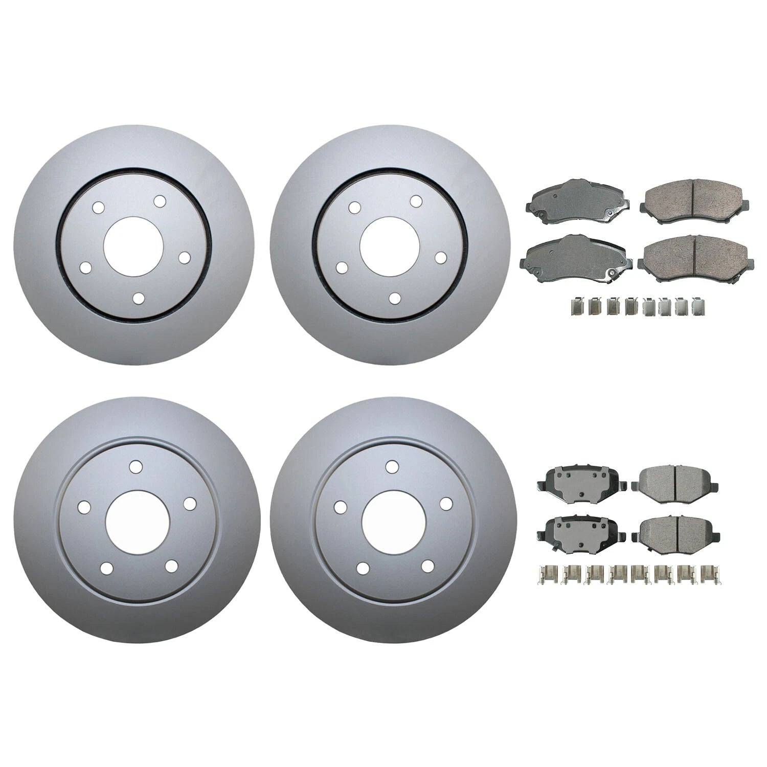 Front & Rear Brake Kit Rotors & Akebono Ceramic Pads for Chrysler Dodge Ram