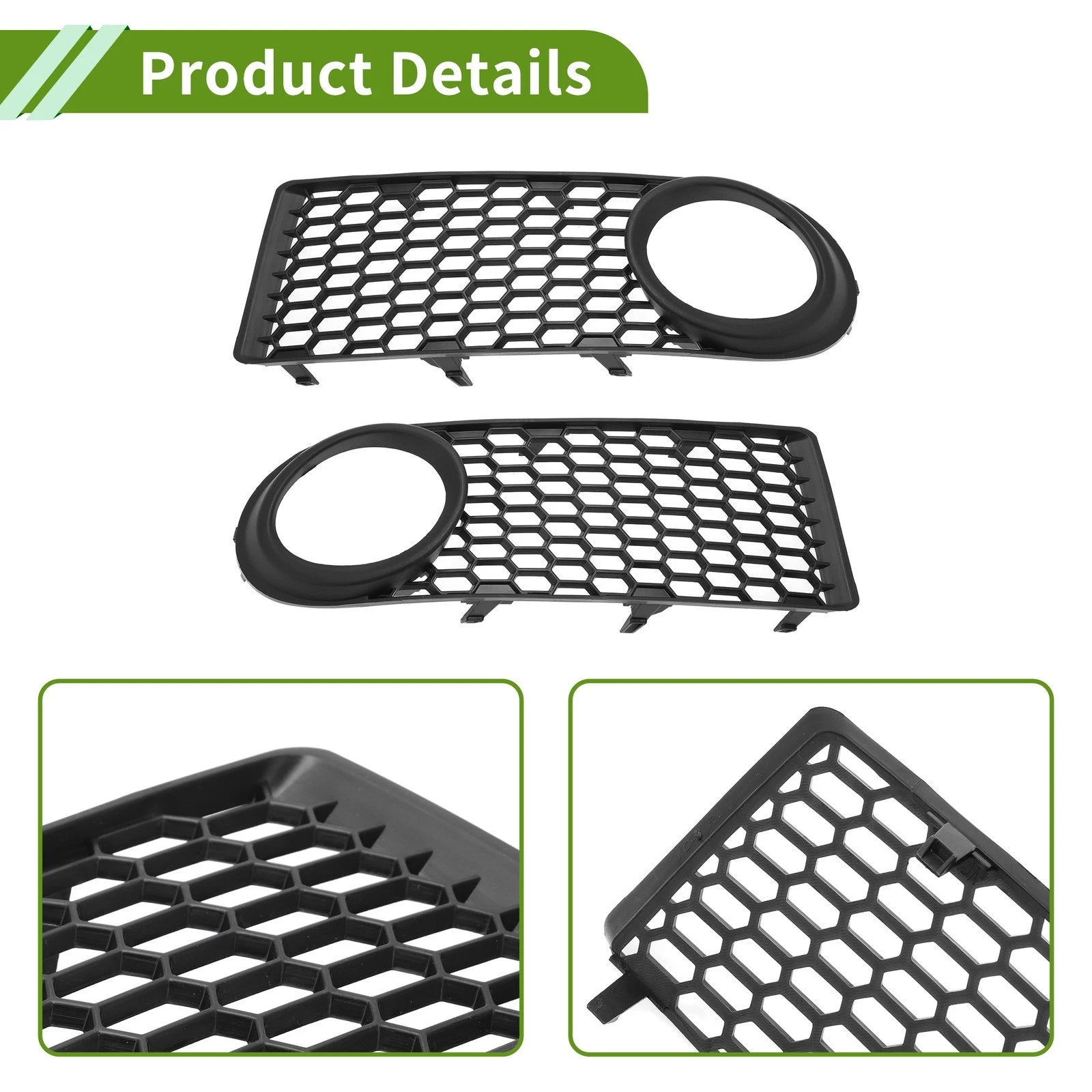 1 Pair Front Fog Light Grill for Volkswagen Beetle (No. 1C0807683J/1C0807684B)