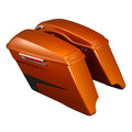 4" Hard Saddlebags for Harley Road Glide (2014–2024) Scorched Orange/Black Denim