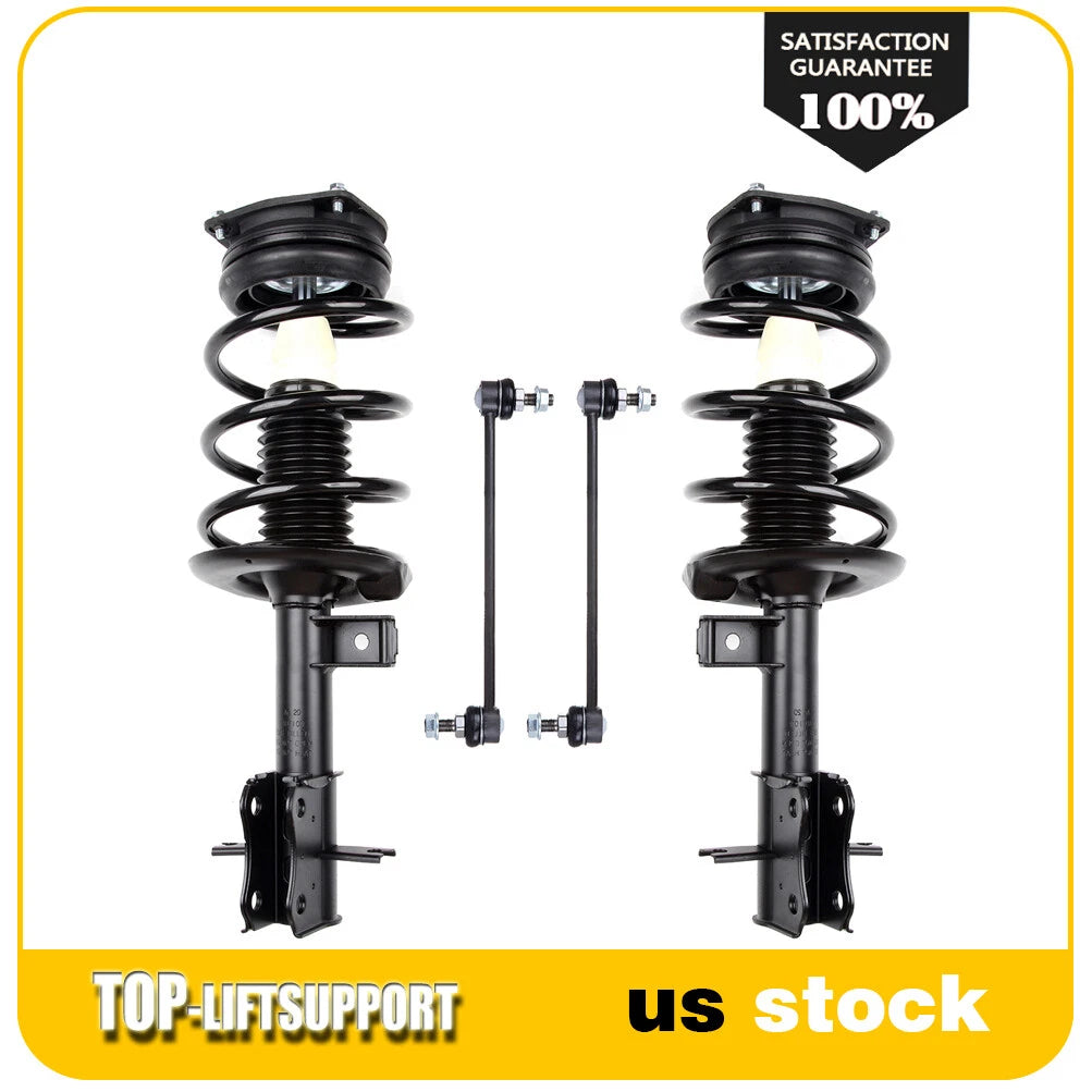 Set of 4 Complete Struts and Sway Bar Links for Nissan Sentra (2007–2012)