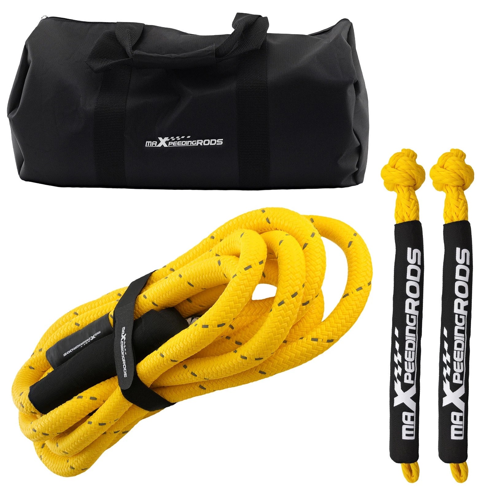 Heavy Duty Kinetic Tow Rope 30ft for Off-Road Vehicle Recovery (24250lbs)