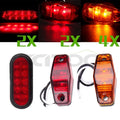 2X Red 6" 10LED Stop Turn Tail Light for