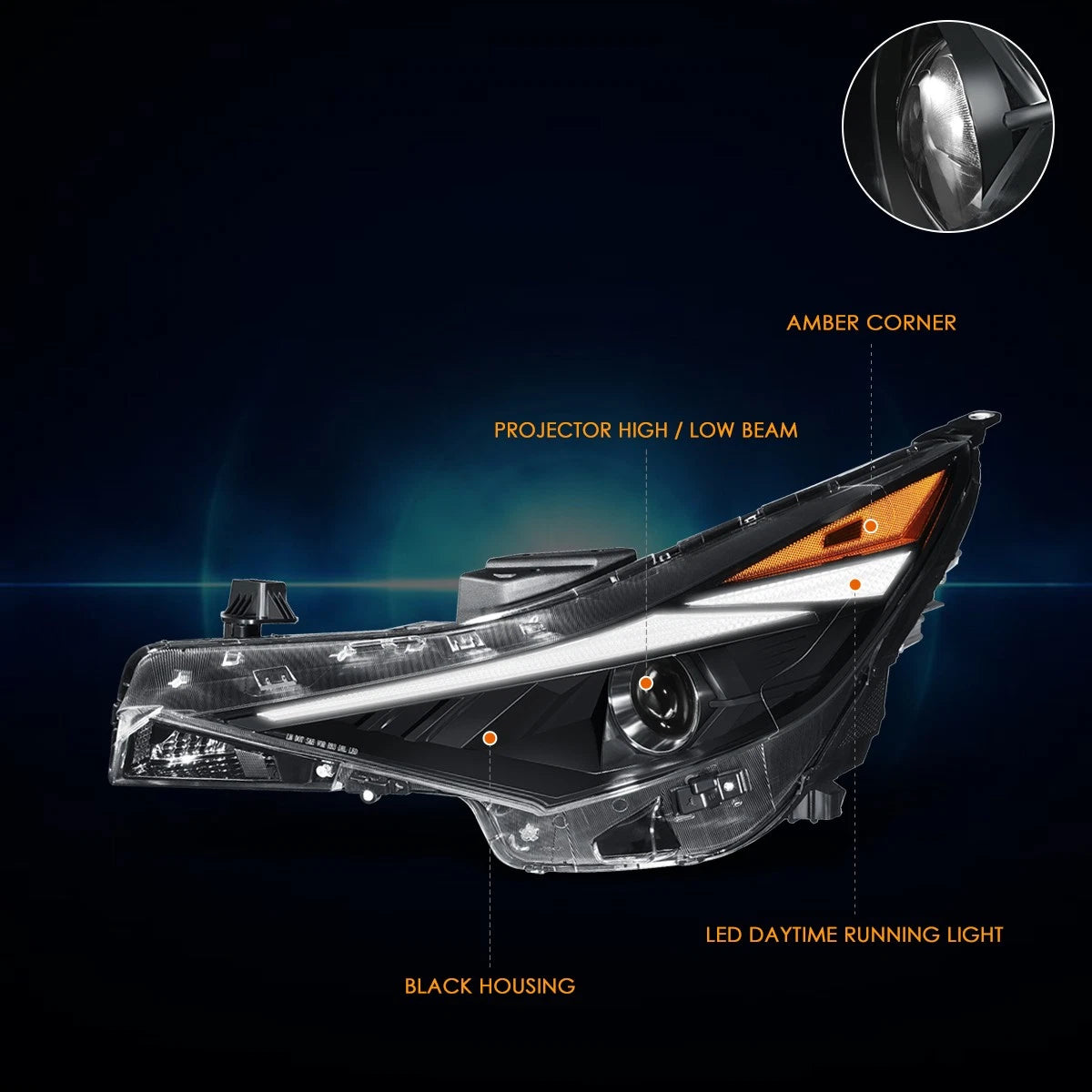 Left Side LED DRL Projector Headlight for Elantra (2021–2022)