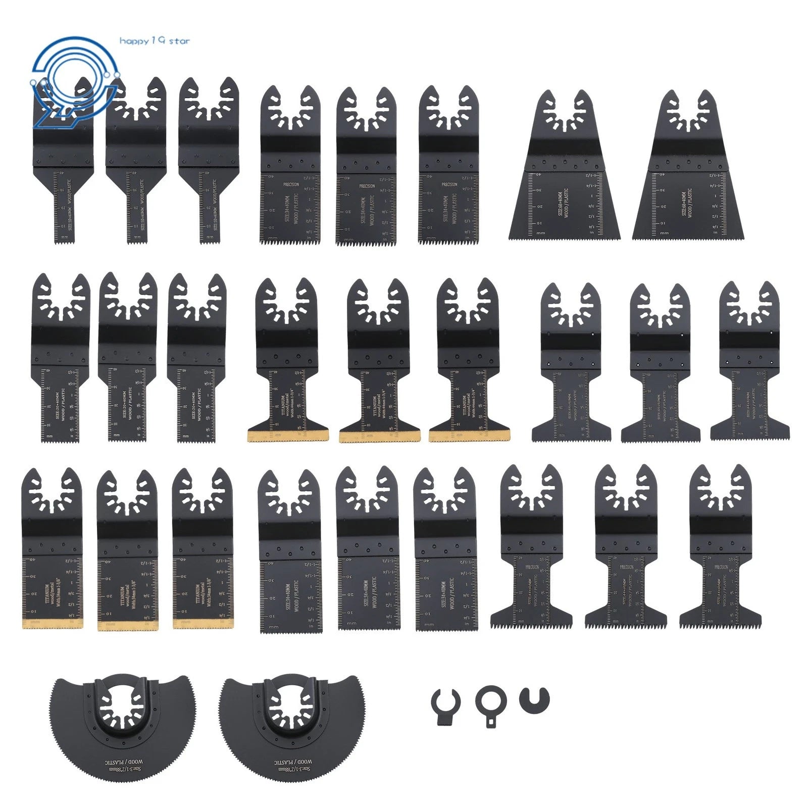 31-Piece Multi-Tool Saw Blades Kit for Versatile Cutting (Titanium Coated, HCS)