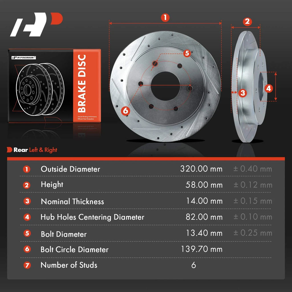 Rear Drilled Brake Rotors for Nissan Titan Armada INFINITI QX56 (2004–2015)