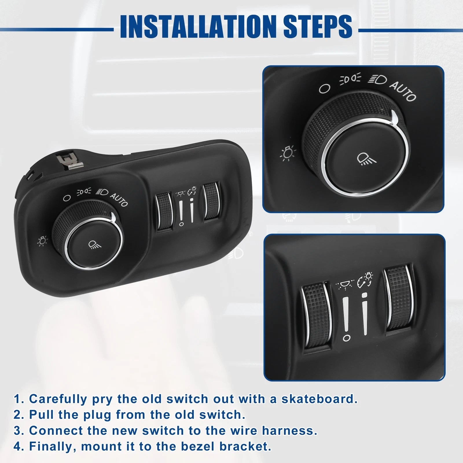 Headlight Lamp Switch Button for Dodge RAM 1500 2500 3500 (No. 68401933AA)