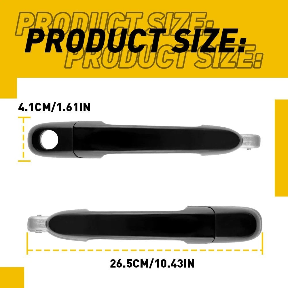 Set of 4 Outer Door Handles for Hyundai Accent (2006–2011) Primed Black
