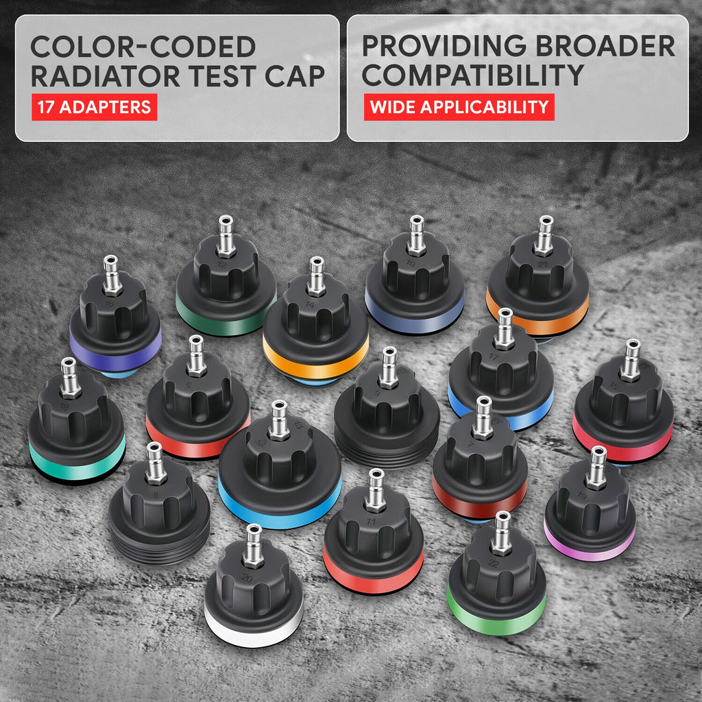 28Pcs Radiator Cooling System Pressure Tester & Vacuum Refill Tool Kit