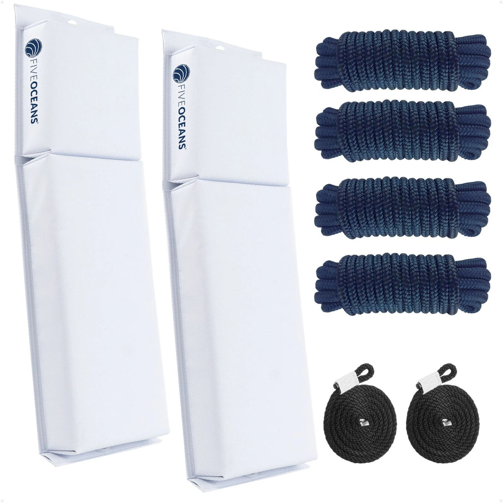 2-Pack Flat Boat Fender Kit for Dock Lines (24" x 6-7/8" x 2-1/2")