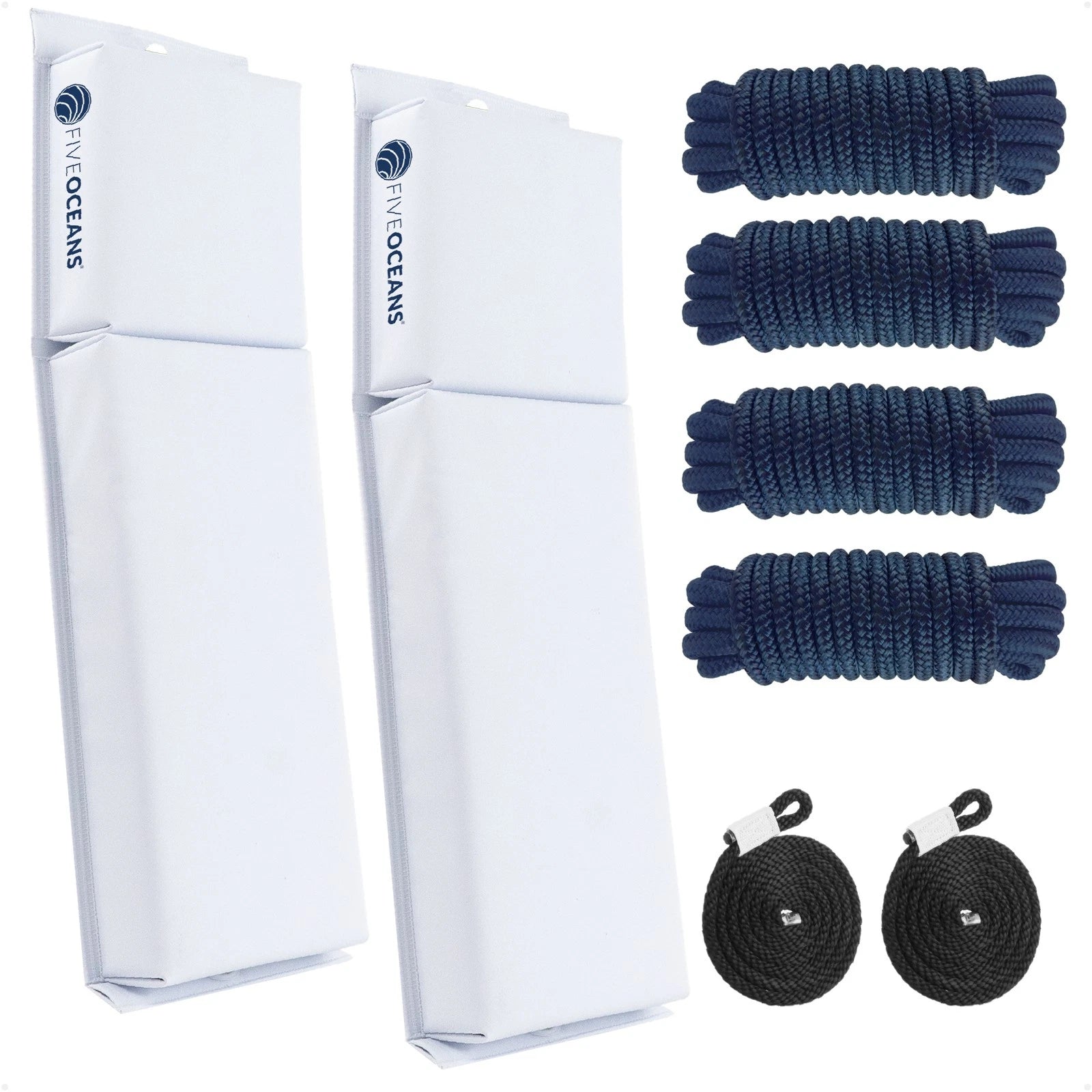 2-Pack Flat Boat Fender Kit for Dock Lines (24" x 6-7/8" x 2-1/2")
