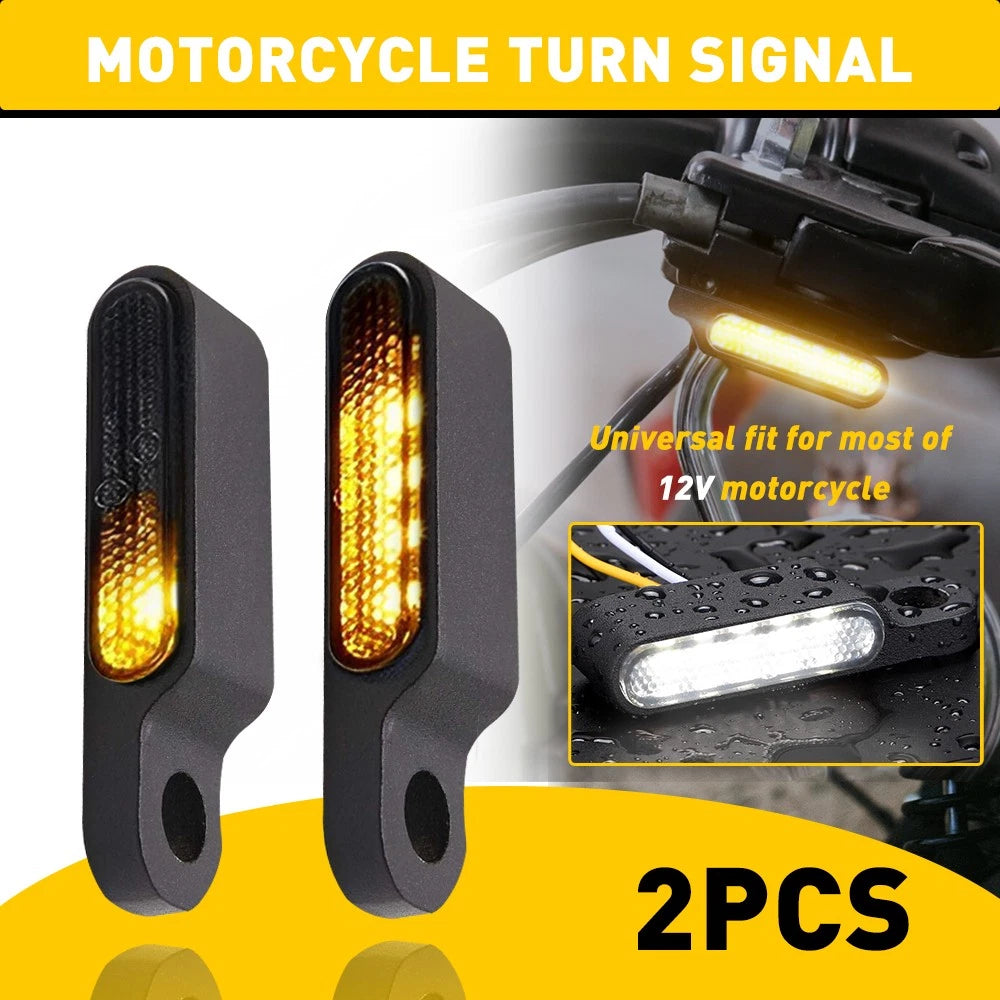 LED Turn Signals for Mini Motorcycle (Black, Amber)