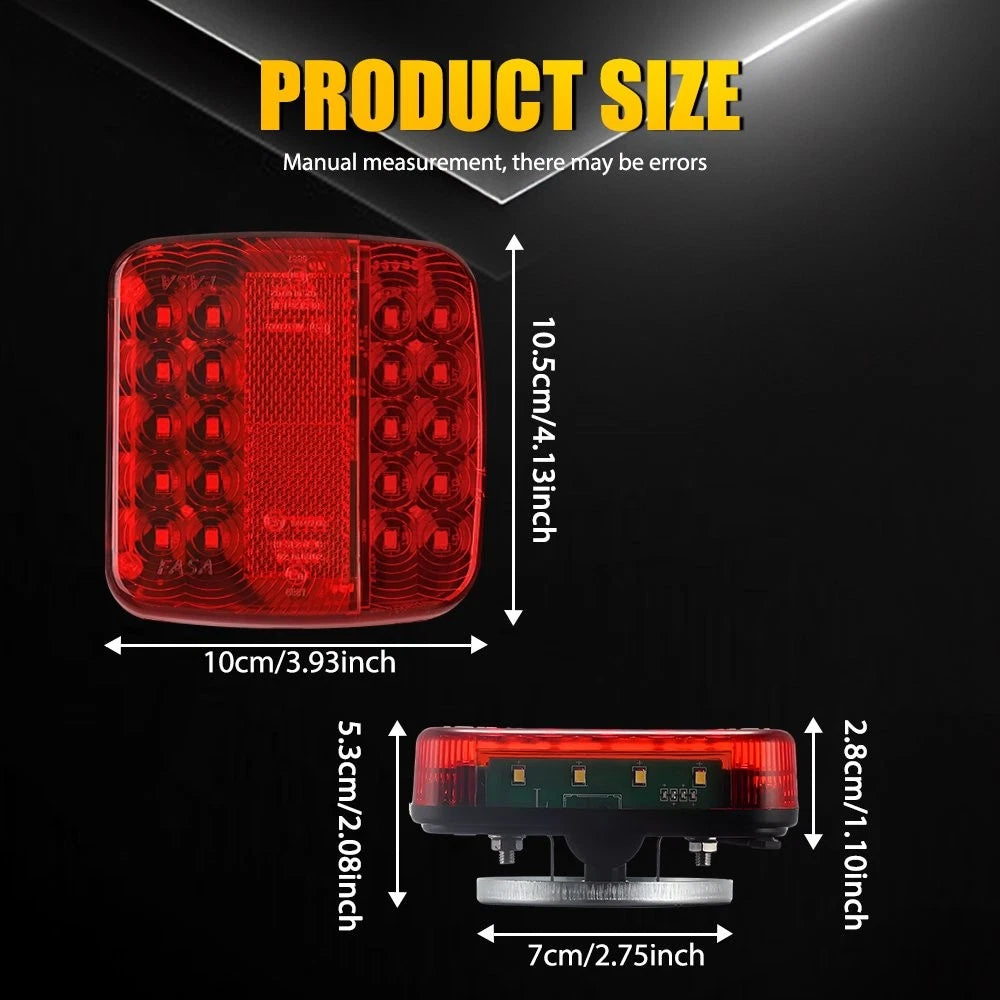 2X LED Magnetic Wireless Trailer Tail Light Kit 7Pin for Truck Trailer