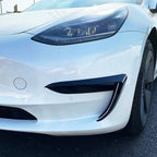 Gloss Black Bumper Side C Canards Covers Trims for Tesla Model 3 (2017–2023)