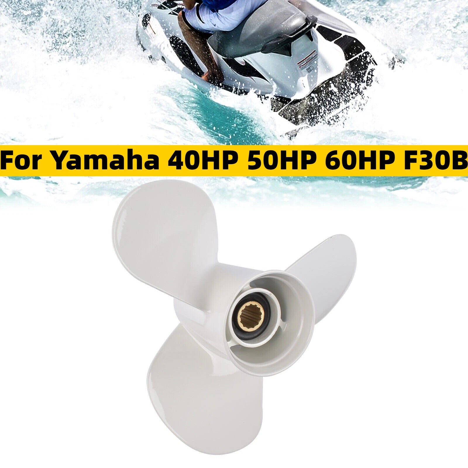 11-3/8 X 12-G Boat Propeller for Yamaha 40HP 50HP 60HP F30B (2-Stroke)