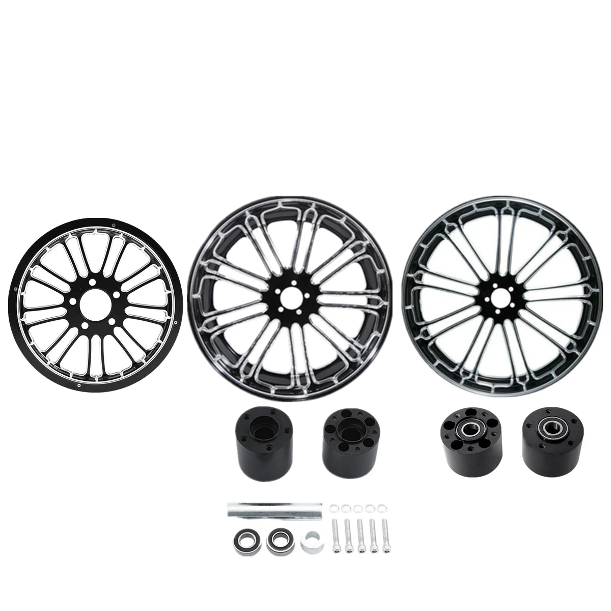 18" Wheel Rim Set for Harley Touring (2009–2023) - Dual Hub Pulley Sprocket