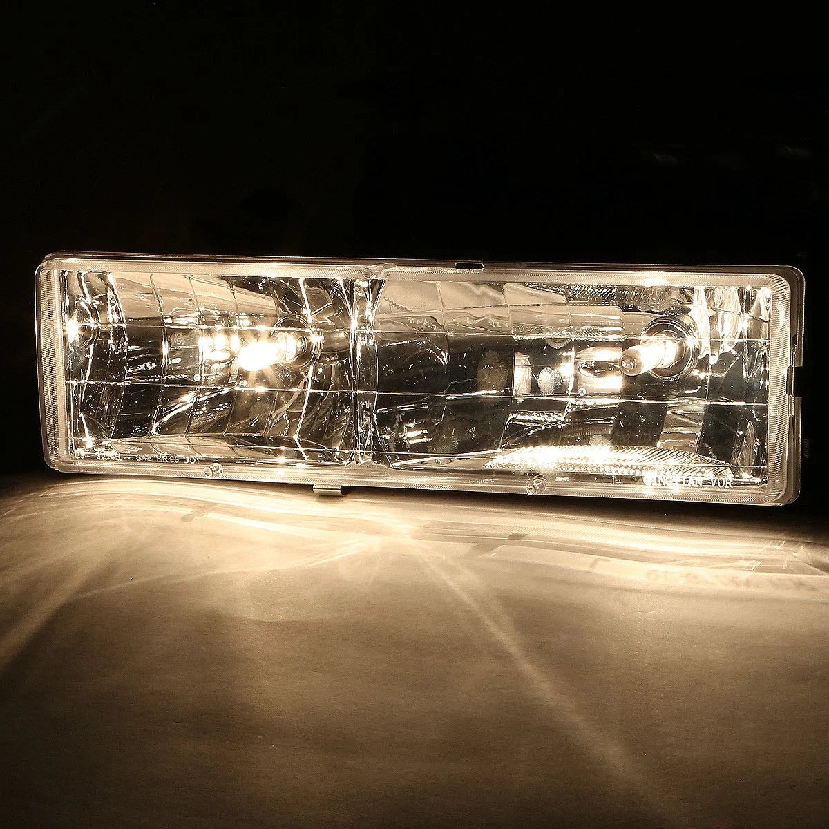 Chrome Housing Headlight + Amber Signal Lamp for Chevy C10 C/K (1994–1999)