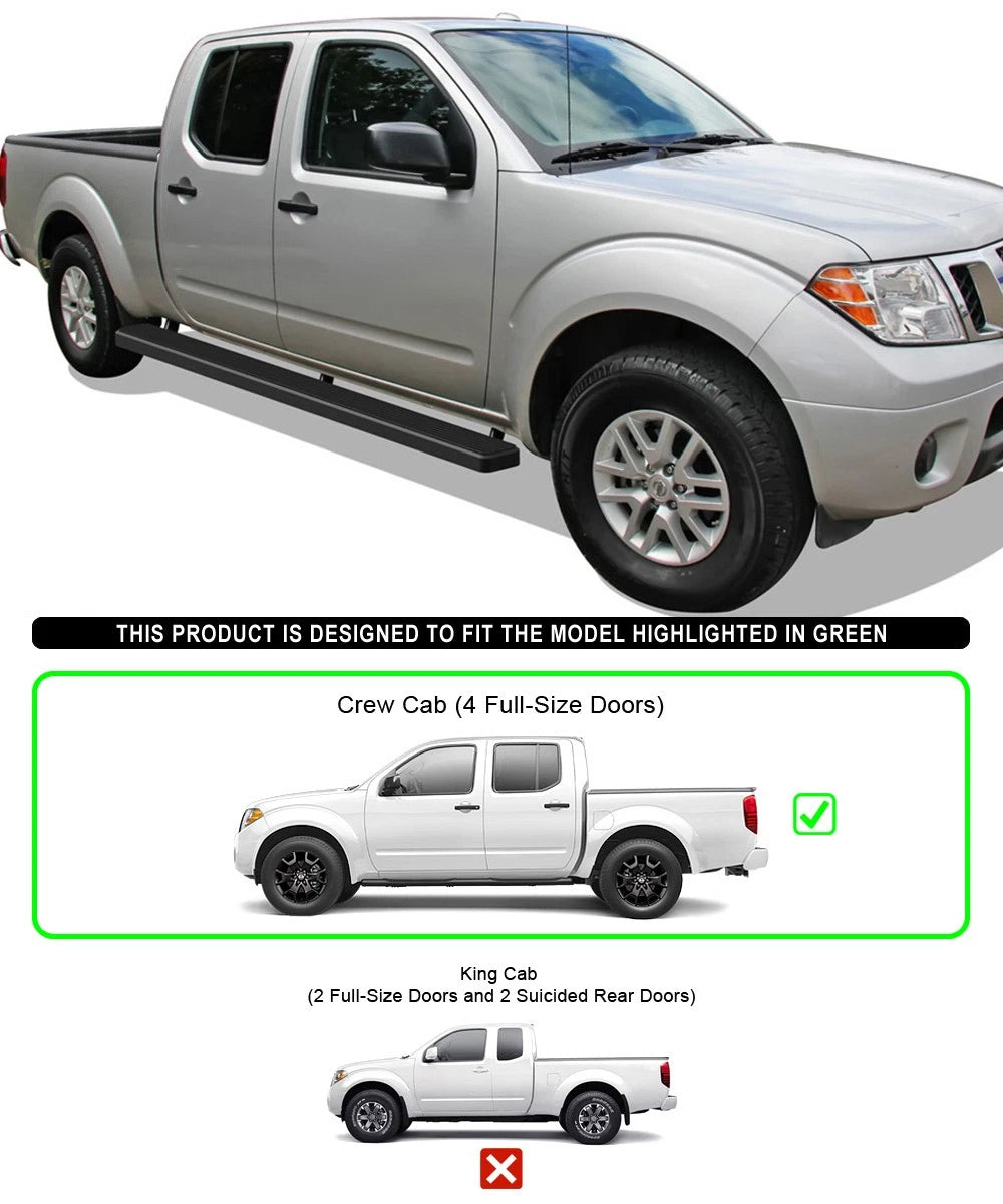 Set of 2 Running Boards for Nissan Frontier Crew Cab (2005-2026)