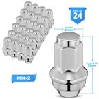 24Pcs Chrome Lug Nuts for Ford F-150/250/350 Expedition Excursion (2004-2014)