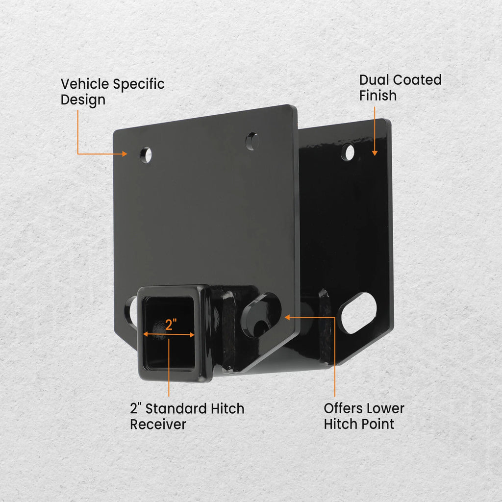 Bumper Hitch Receiver Adapter for RV 2" Receiver Fits 4" x 4" Square Beam (2" )