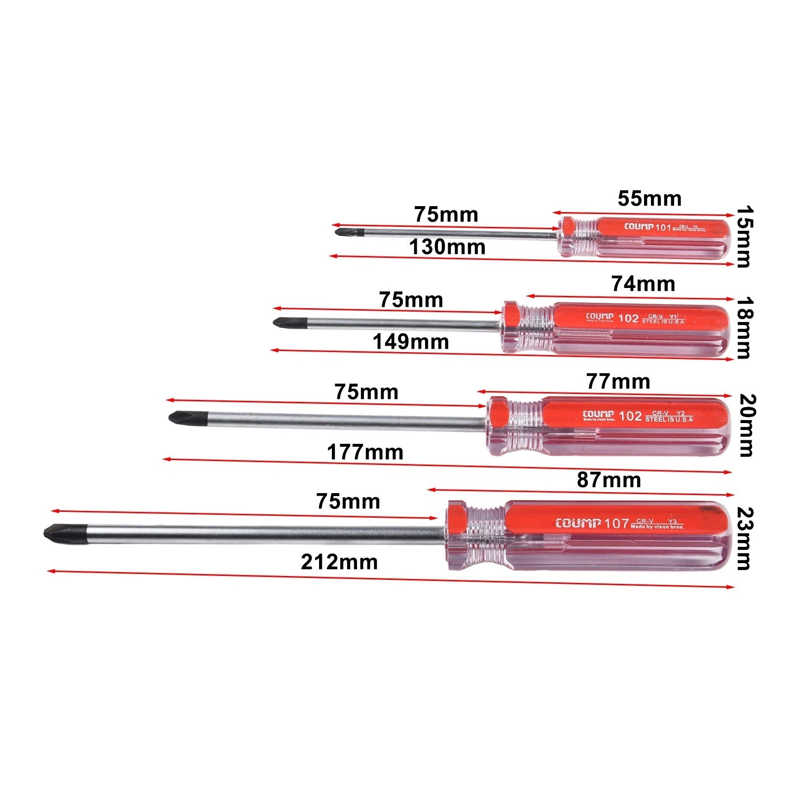 Set of 4 Magnetic Y Screwdrivers for (Y0 Y1 Y2 Y3)
