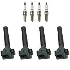 Set of 4 Ignition Coils & 4 Spark Plugs for Mercedes-Benz C230 (2000–2007)