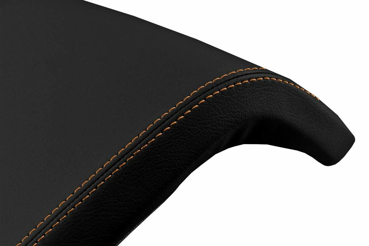 Leather Console Lid Armrest Cover for Lincoln Navigator (2007–2017) Orange Stitch