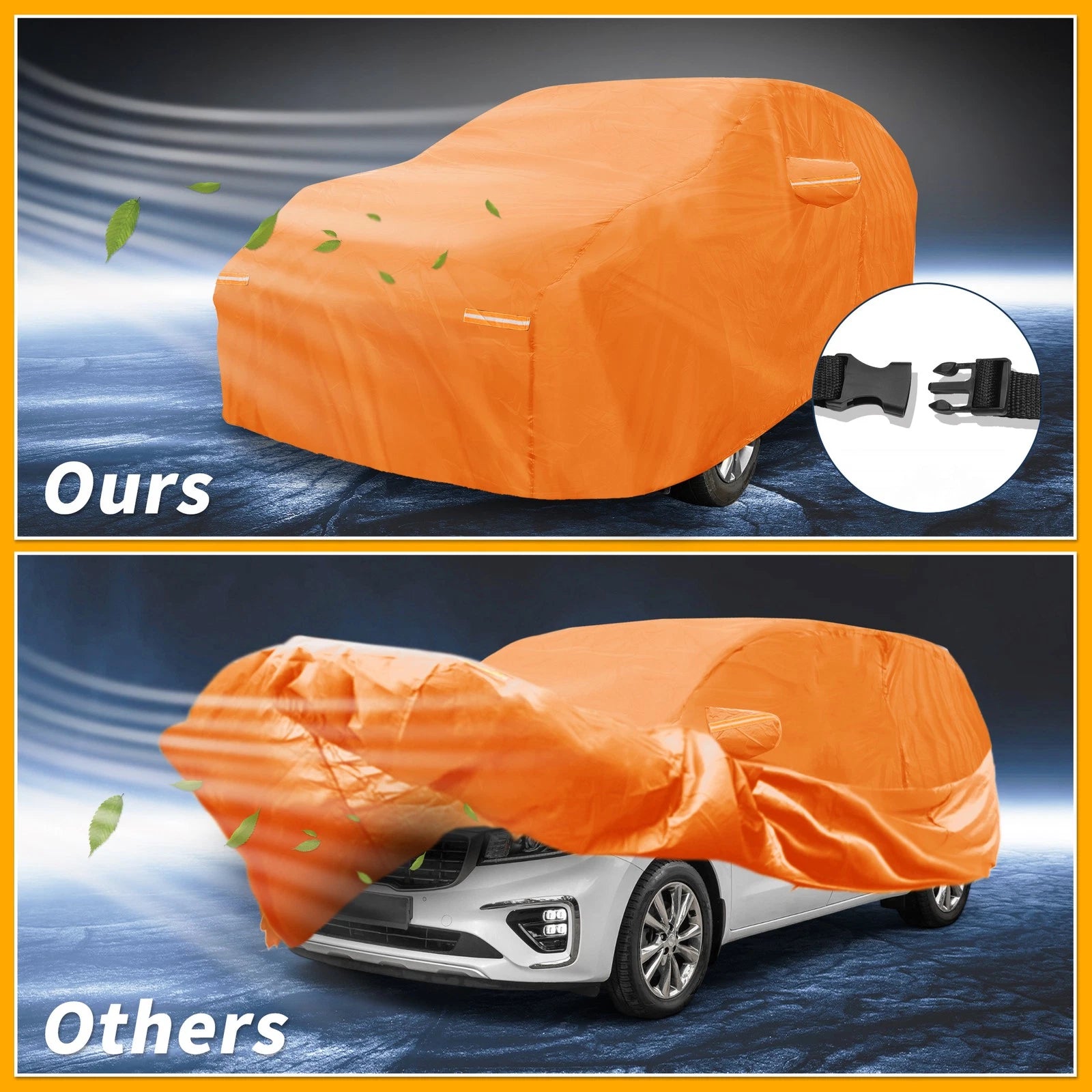 Waterproof Car Cover for Kia Carnival (210D-PU, Orange)