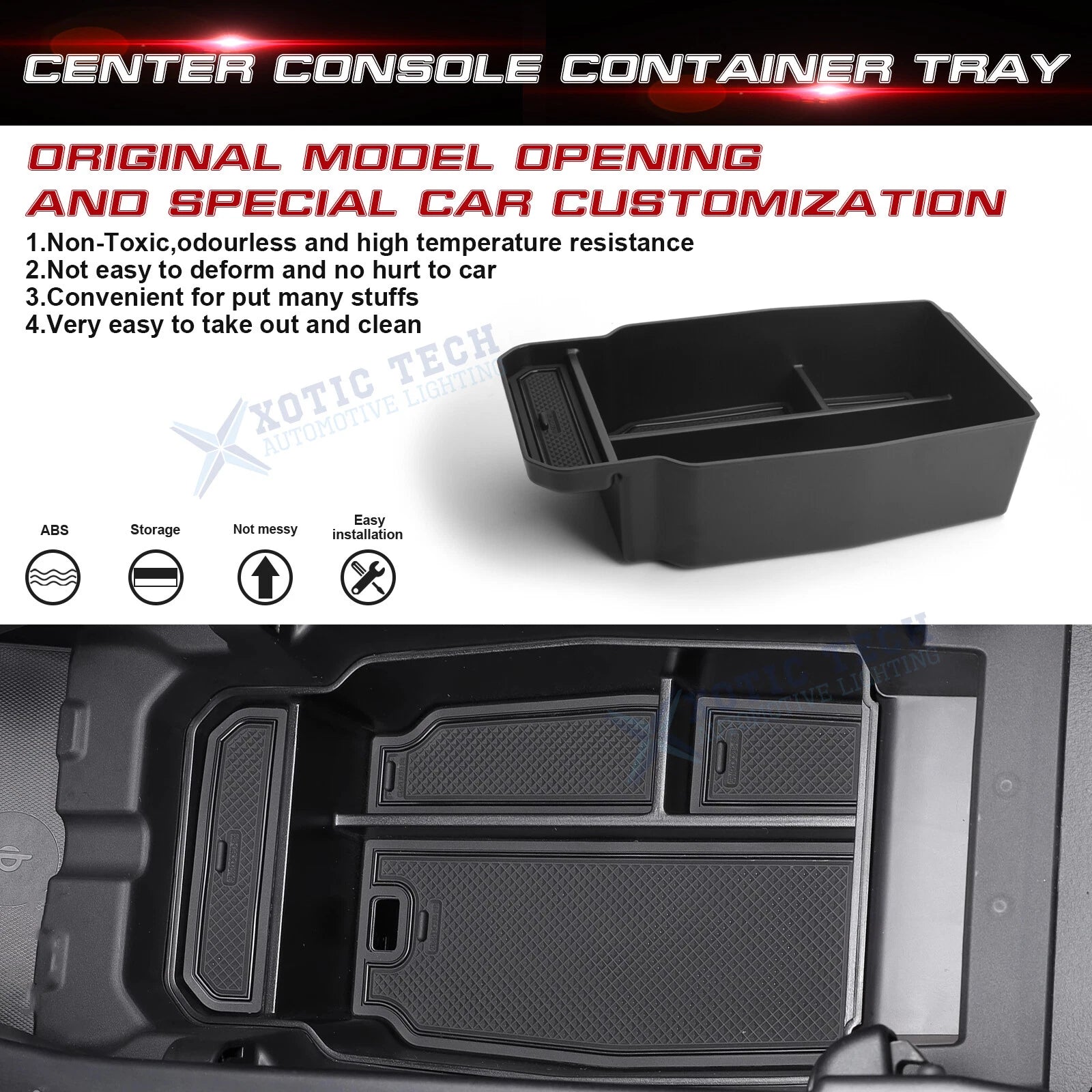 Center Console Organizer Tray for 2023-2026 Mazda CX-50 Black