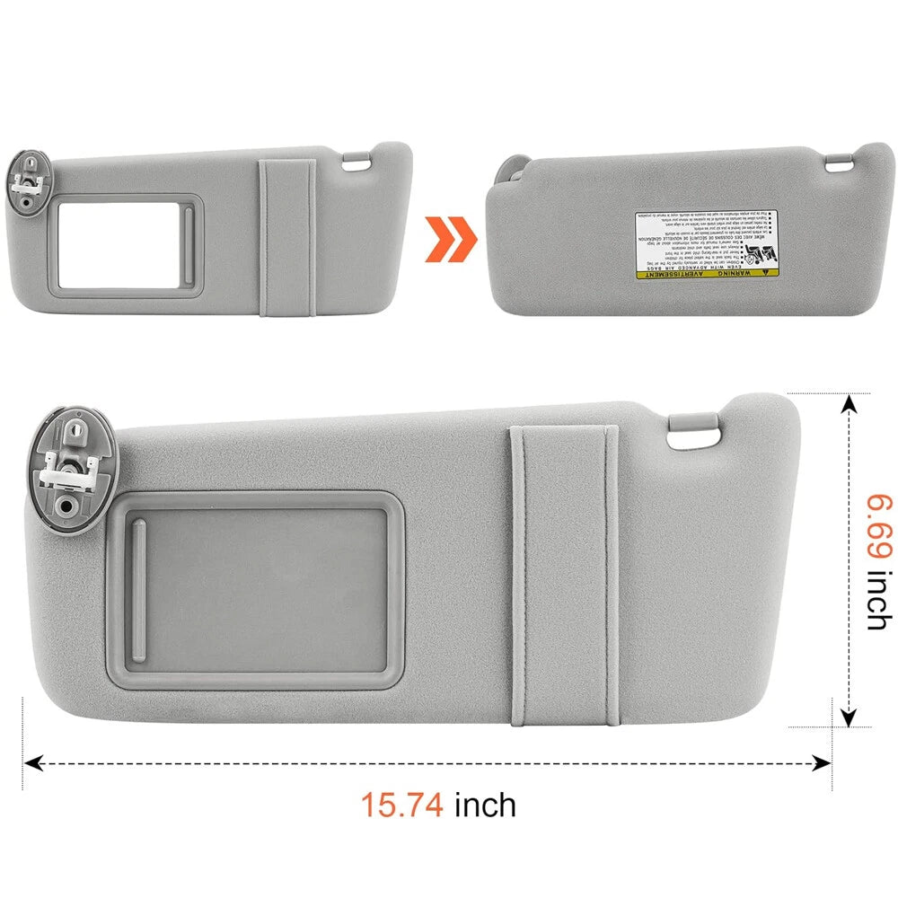 Left Driver Side Sun Visor for Toyota Venza (2009–2016) 74320-0T022-B1