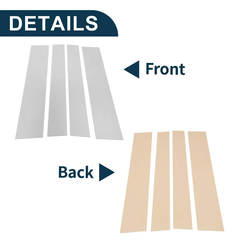 Set of 4 Door Pillar Window Trim for Toyota Sequoia (2008–2014) Chrome