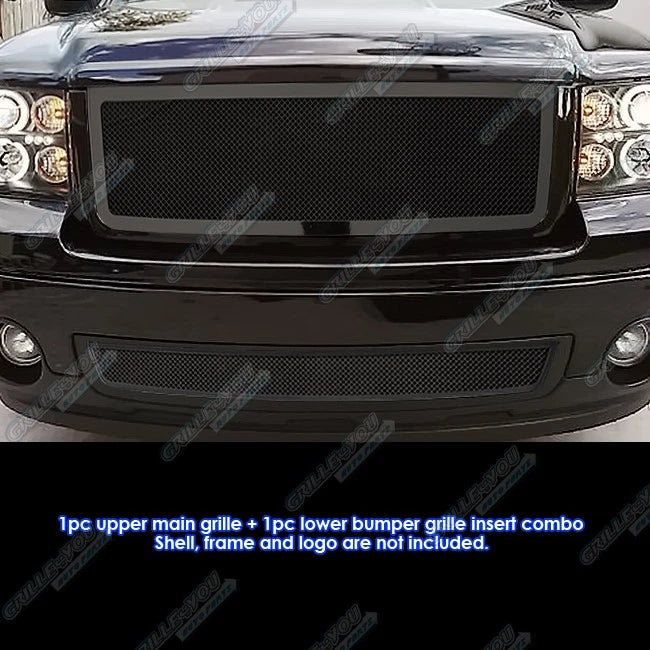 Stainless Black Mesh Grille Insert for GMC Sierra 1500 (2007–2013)