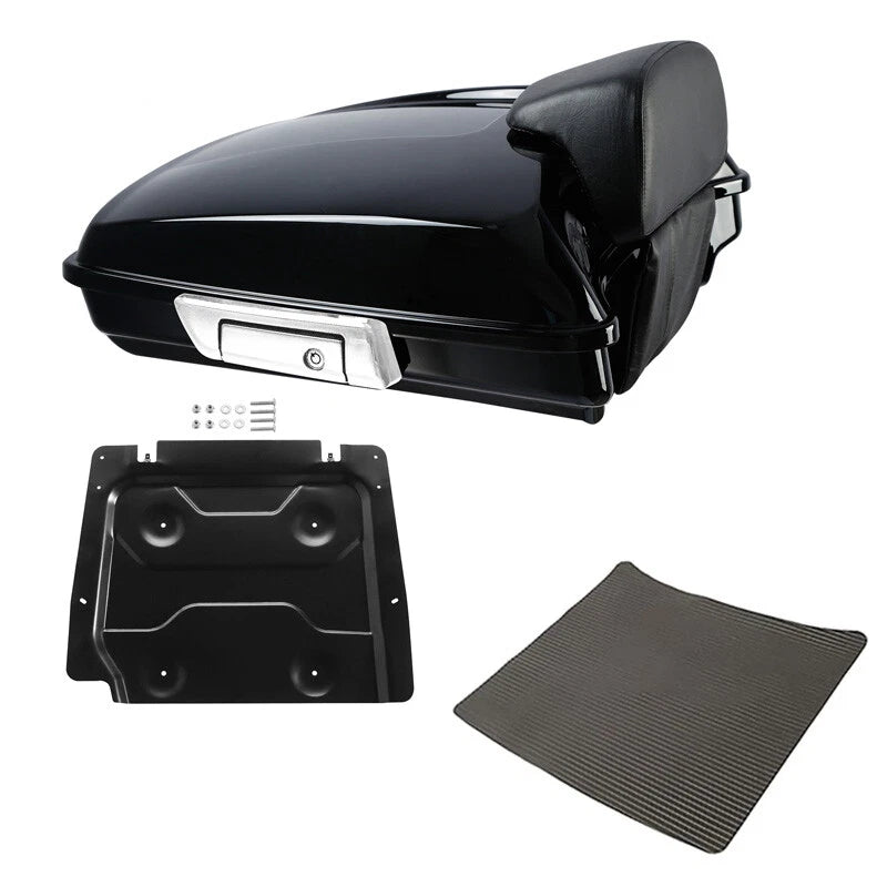 Black Razor Trunk Backrest Base Plate for Harley Touring Road King (2014–2026)