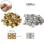 100pcs Mini Hinges for Jewelry Chest Wooden Dollhouse (8x10mm)