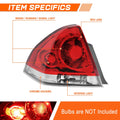Left Side Chrome Tail Light Brake Lamp for Chevy Impala Limited (2006–2016)