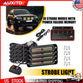 Set of 4 LED Strobe Light Bars for Car Truck Flashing Warning Beacon