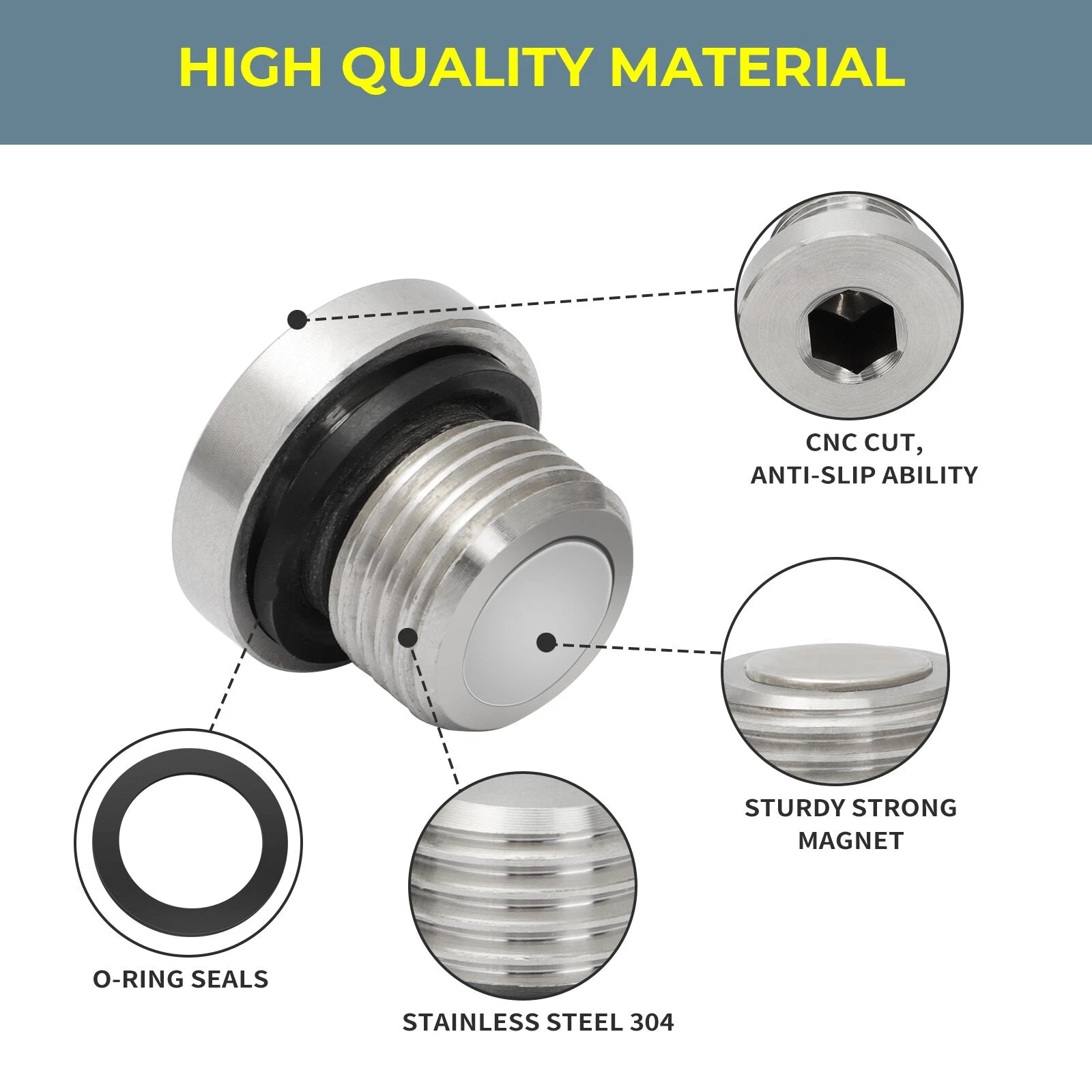 2 Front Differential Fill & Drain Plug & Seal for Polaris RZR Ranger 1000 XP (2015–2023)